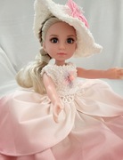 Lala modowa dama w kapeluszu 34cm wysoka