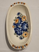 Owalna Miska Porcelanowa / Ceramiczna w Kwiaty (20 x 10 cm) – Uszkodzona