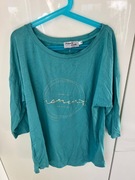 Nowa piękna niebieska koszulka z złotym zdobieniem L