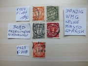 5szt. znaczki Fi 187 BŁĄD WMG 1924r. Herb DANZIG Niemcy Rzesza PMW