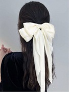 Elegancka kokarda biała ze spinką NOWA 