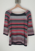 bluzka sweterek w paski czerwony czarny szary 40/L