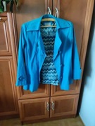 Płaszczyk jesienny wiosenny turkusowy rozmiar M