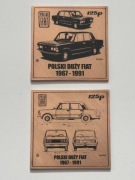 Fiat 125p. PRÓBA. Zestaw kolekcjonerski 2 sztuk . Miedź 50X50 mm. Gyges