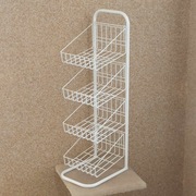 Stojak na ladę z 4 półkami biały do ekspozycji drobnych produktów