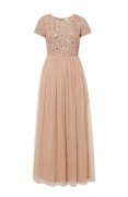 Sukienka maxi Bonprix jasnoróżowa z cekinami – elegancka, uroczysta, długa