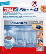 TESA Powerstrip przezroczyste haczyki samoprzylepne, 2szt.