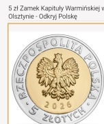 5zł przedsprzedaż 5szt z2folderami Zamek Kapituły Warmińskiej w Olsztynie 
