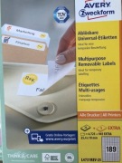 Etykiety usuwalne AVERY ZWECKFORM 25,4x10 (189) L4731 