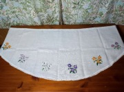 Lniana zasłonka ręcznie haftowana 150x56