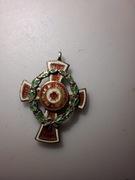 Krzyż Czerwonego Krzyża z wieńcem wojennym – emaliowana miniatura,1864/1914