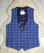 Kamizelka garniturowa S Niebieska w kratkę Topman 