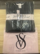 Satynowa piżama Victoria's Secret M czarna kropki komplet koszula spodnie