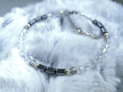 Błyszcząca bransoletka kryształkami i hematytem