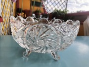 Pojemnik z kryształu miska na nóżkach owalna nr02