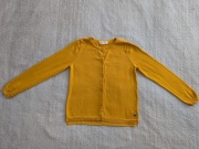 Żółty musztardowy zapinany elegancki bawełniany sweter H&M 134 - 140