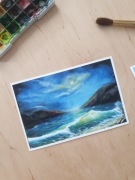 Obraz kartka morze fale pejzaż morski 