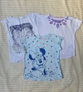 Zestaw bluzek t-shirtów dla dziewczynki krótki rękaw  rozmiar 134 lato