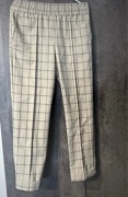 Spodnie proste na gumce materiałowe w kratę kratkę primark S 36