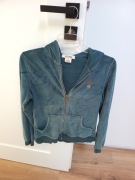 michael kors ciemnozielona welurowa bluza z kapturem rozpinana damskaM