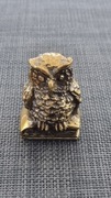 Figurka Sowa  na książce mosiądz dla kolekcjonerów