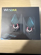 Głośniki komputerowe WESDAR RGB LED – gamingowe, stereo, USB, mocne bassy –