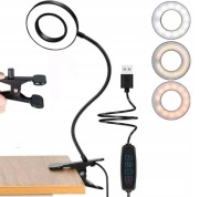 Lampka biurkowa Alogy czarna LED z klipsem elastyczna 52 cm