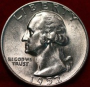 25 centów - SREBRO - Washington 1952 S - Quarter Dollar - menniczy- rzadki