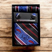Elegancki zestaw męskich dodatków, krawat „Wyrafinowany Styl”