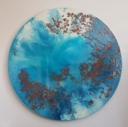 PAULINA GIERSZ "Tryton" 2019, akryl, płótno, średnica 110cm