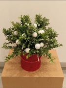 Flower box świąteczny z lampkami stroik Boże Narodzenie Święta