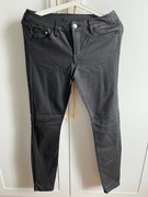 Spodnie jeansowe dżinsy woskowane H&M Super Skinny czarne r. 38 M