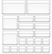 Zestaw organizerów do szuflad 4 rozmiary przezroczyste 20 elementów