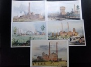 Zestaw pięciu widokówek O/S zakładu Schaffgot Gleiwitz Beuthen Annaberg