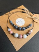 Bransoletki dla par z kamieni chryzokoli, jaspisu i labradorytu