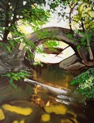 Nad rzeką, 30 cm x 40 cm, obraz olejny na płótnie