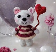 Pani Miś z serduszkiem Walentynki. Dzień kobiet urodziny