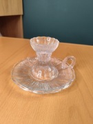 Świecznik szklany Huta Ząbkowice Cora kaganek