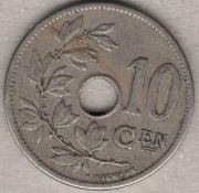 Belgia 10 centymów centimes 1905 E - 22 mm - nr 2
