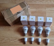 Zestaw Żarówek COB Led 9W 950lm Ciepła E27 i E14