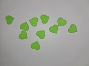 Scrapki serce z przeszyciami 10 szt. 12x11mm jasnozielone gramatur 160 g/m2