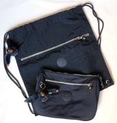 KIPLING worek kosmetyczka ZESTAW komplet CZARNY