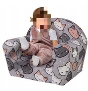 Wygodny fotelik dziecięcy piankowy Smukee Kotki