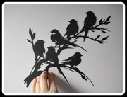 Nowa metalowa dekoracja ścienna ptaki na gałęzi ptaszki