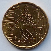 FRANCJA 2004 20 CENTÓW UNC !!!!!!!!!!