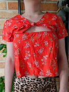 Zara romantyczna BLUZKA TOP dla dziewczynki kwiaty boho 11-12 lat 152cm