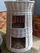 Budka,Leżak,Legowisko Dla Kota Psa Wiklinowe.Biała