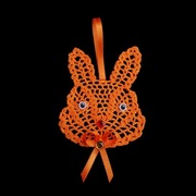 Zawieszka ozdoba szydełkowa zajączek 9x11cm pomarańczowa (Z222)(2)