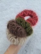 Moherowo-jedwabne scrunchies, ozdobna gumka do włosów, frotka 