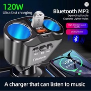 Ładowarka USB transmiter FM podwójne gniazdo USB QC 3.0 12V - 24V Bluetooth
